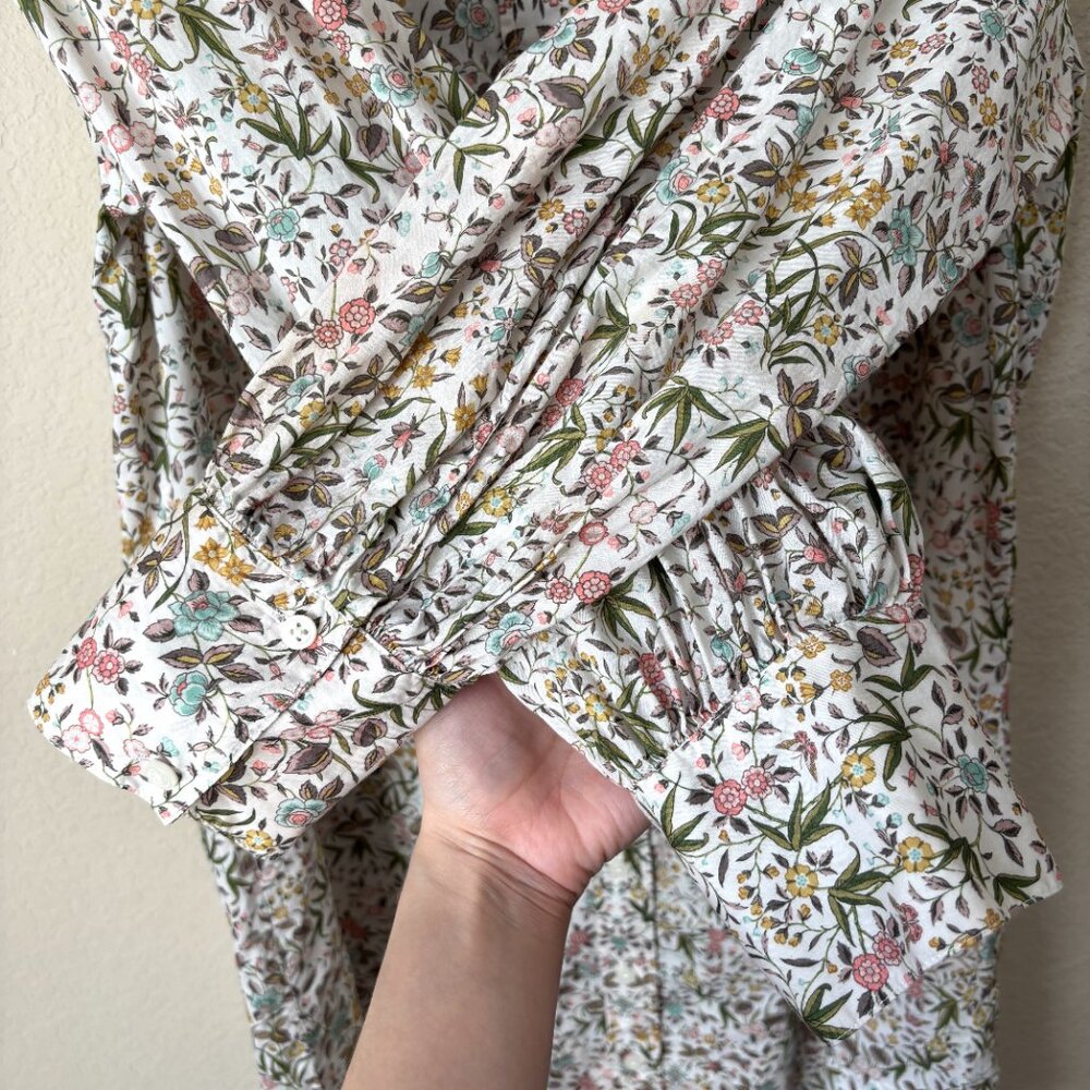 J. Crew Puff-Sleeve Mini Shirt-Dress in Liberty® Tapestry Floral - Picture 8 of 12